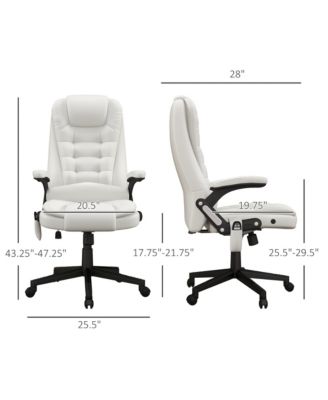 High Back Vibration Massage Office Chair with 6 Vibration Points Heated Reclining PU Leather