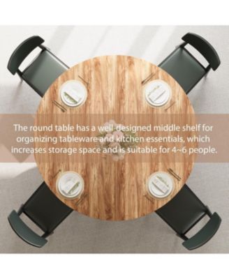 Kitchen Table 47.2 inch Round Dining Table for Dining Room, Home Office, Living Room