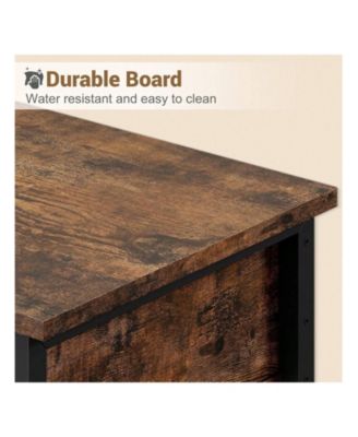 Industrial 2-Tier End Table Nightstand, Drawer Storage Side Table Featured Bedside Organizer for Bedroom