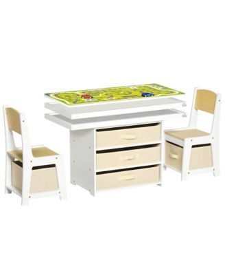 3 in 1 Kids Activity Table and Chair Set with Storage