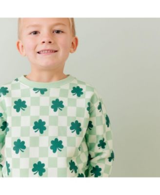 Little Boys Shamrock Checkered St. Patrick's Day Sweatshirt