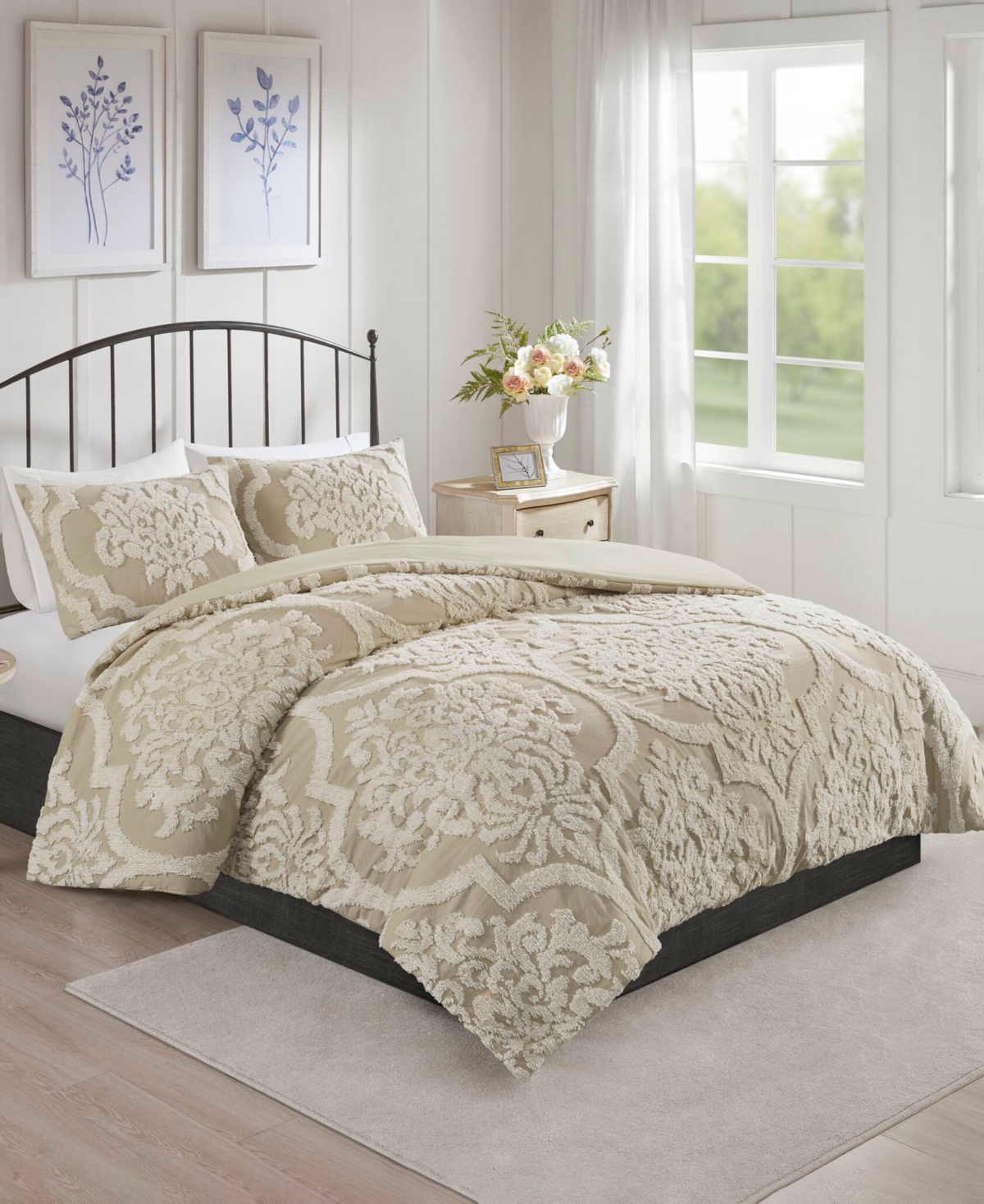 Madison Park Viola Damask 3-Pc. Comforter Set, King/California King