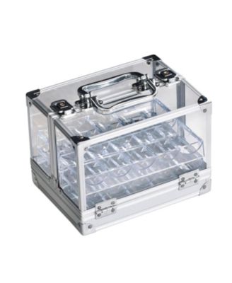 600pcs Poker Chip Cases, Acrylic Chip Case with Aluminum Frame & 6 Trays