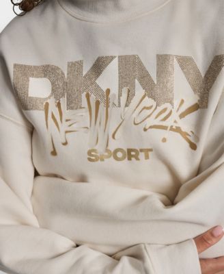 Women's Graffiti New York Logo Oversized Mock Neck Sweatshirt