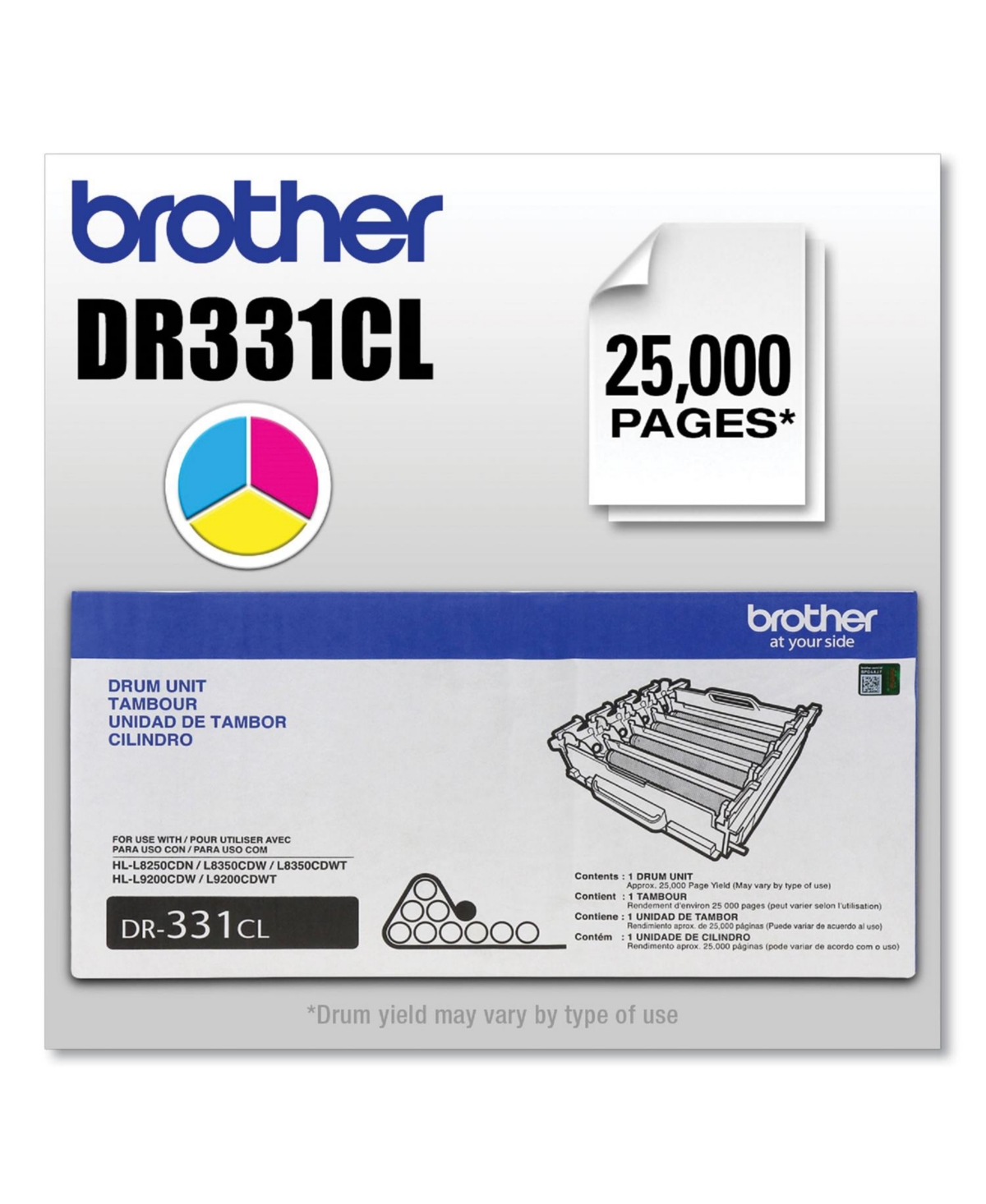 Brother DR331CL 25,000 Page-Yield Drum Unit - Black/Cyan/Magenta/Yellow