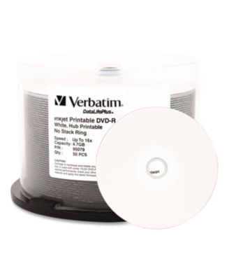 95079 4.7 GB 16x DVD-R DataLife Plus Printable Recordable Disc - White (50/Pack