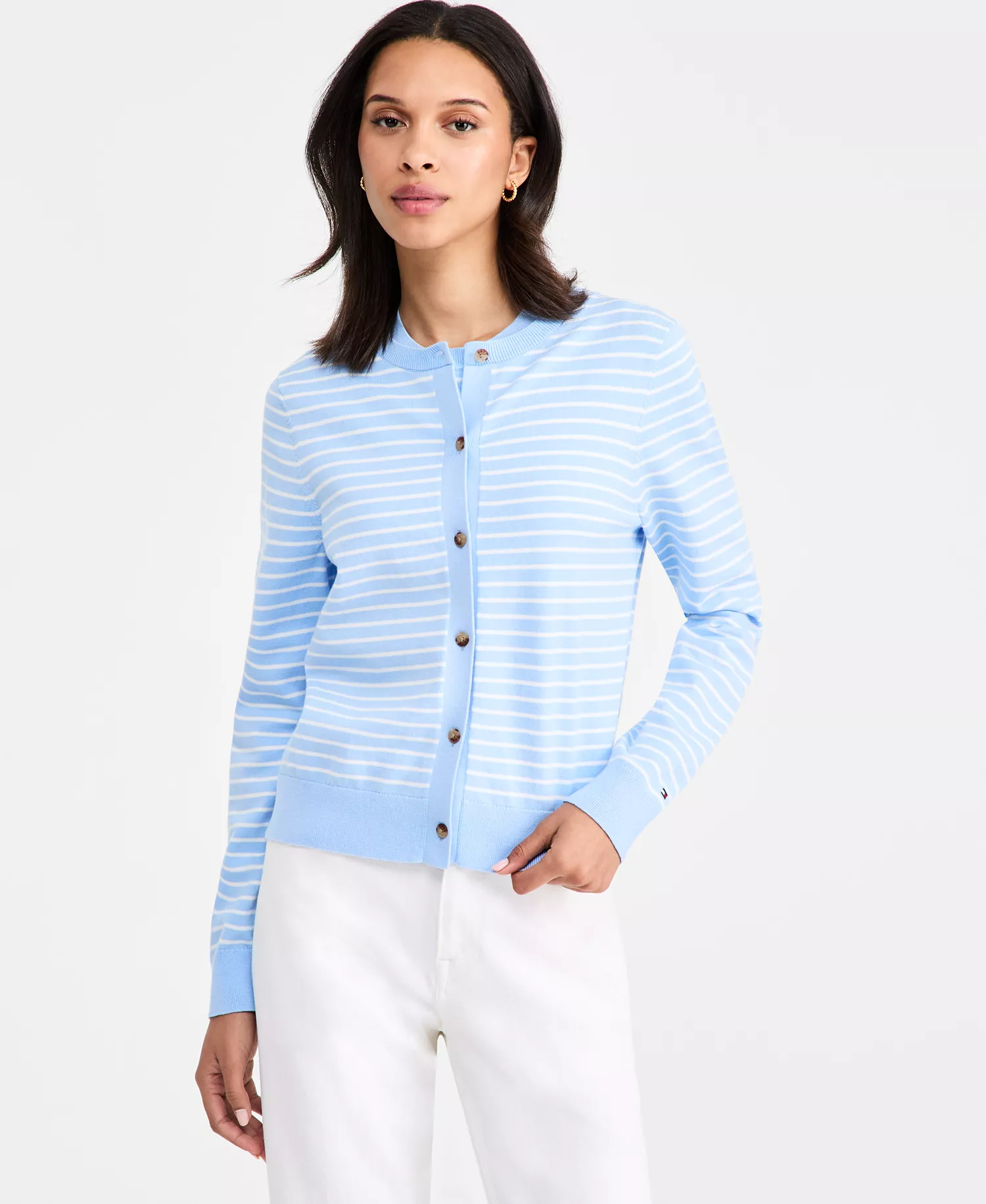 Button-Front Knit Cardigan