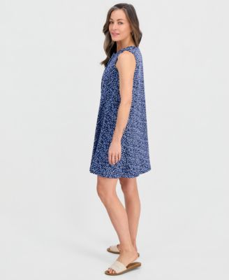 Petite Printed Lace-Up Tank Dress