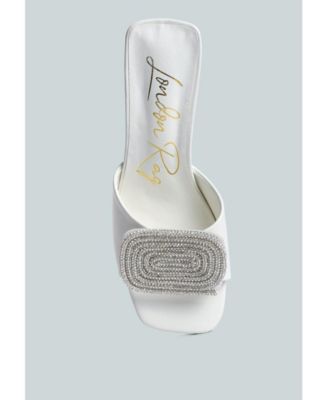 Womens Naflah Rhinestone Embellished Slip On Heels