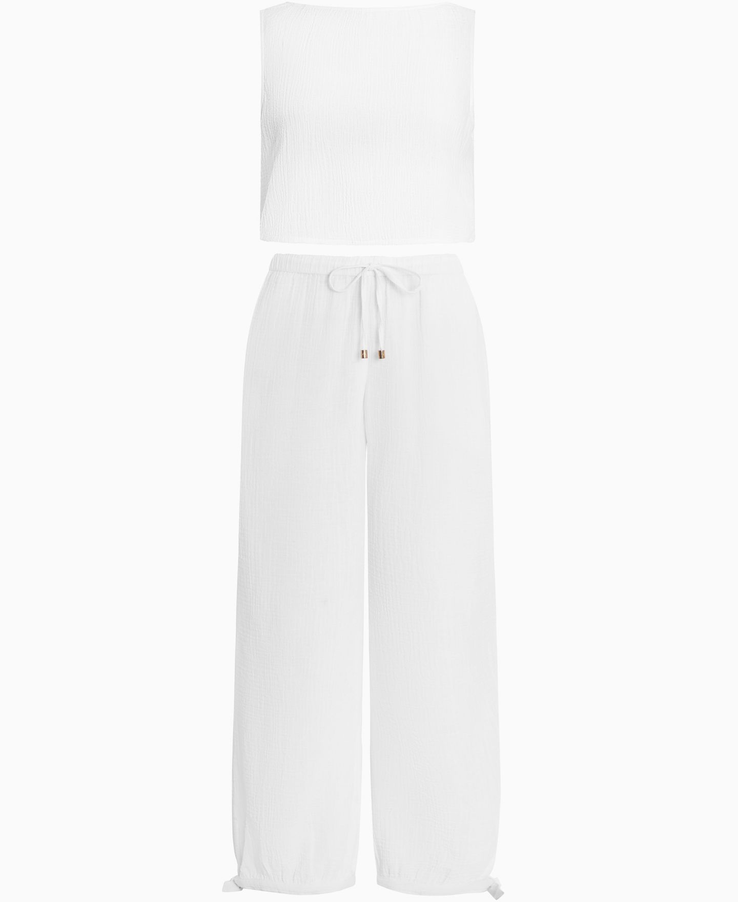 Женский пляжный комплект Lauren Ralph Lauren: топ и брюки, цвет: Белый — фото 4