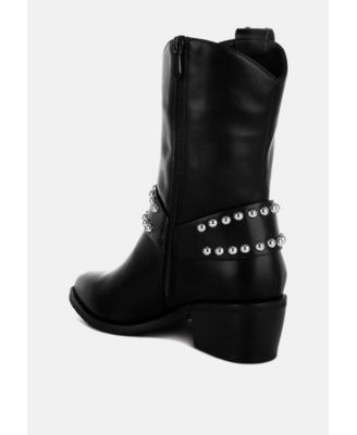Womens Altair Studded Harness Detail Boots