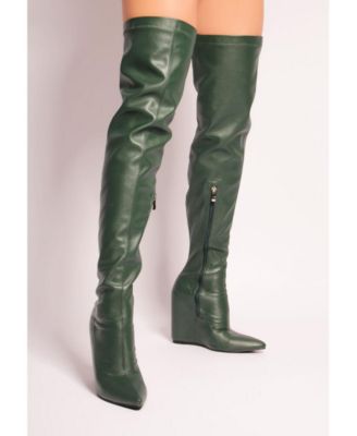 Womens Leggy Lass Wedge Heel Long Boots