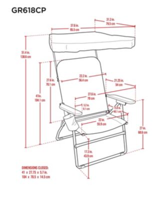 Selkirk 3 x 3 x 4 ft Orange Comfort Camp Chair