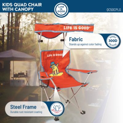 Max Shade Quad Folding Camp Chair With Tilt Uv Sun Protection Canopy Navy Blue