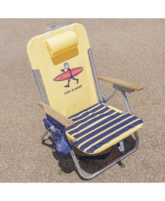 Rio Beach 2 x 2 x 3 ft Yellow 4-Position Backpack Beach Chair 2 Pack