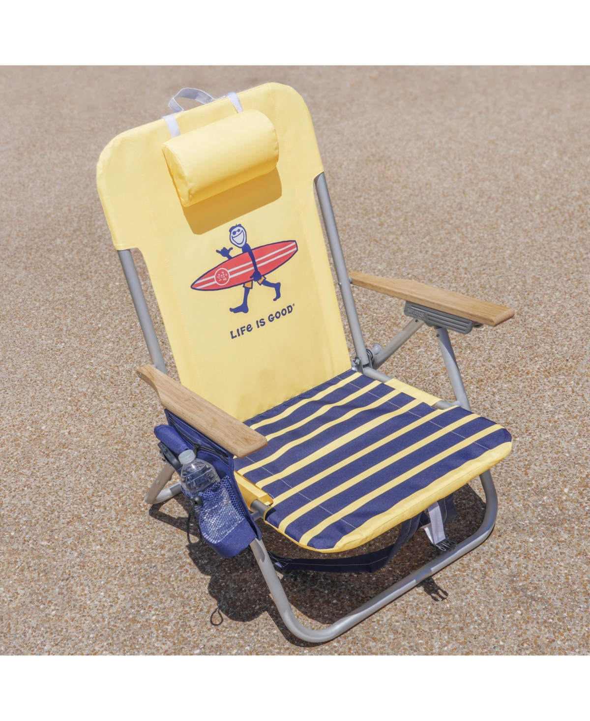 Rio Beach 2 x 2 x 3 ft Yellow Life Is Good 4-Position Backpack Beach Chair 2 Pack