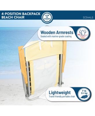 Rio Beach 2 x 2 x 3 ft Yellow 4-Position Backpack Beach Chair 2 Pack