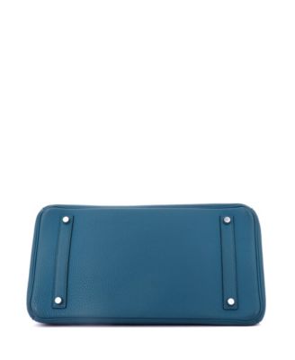Birkin 35 Handbag Blue Togo with Palladium Hardware