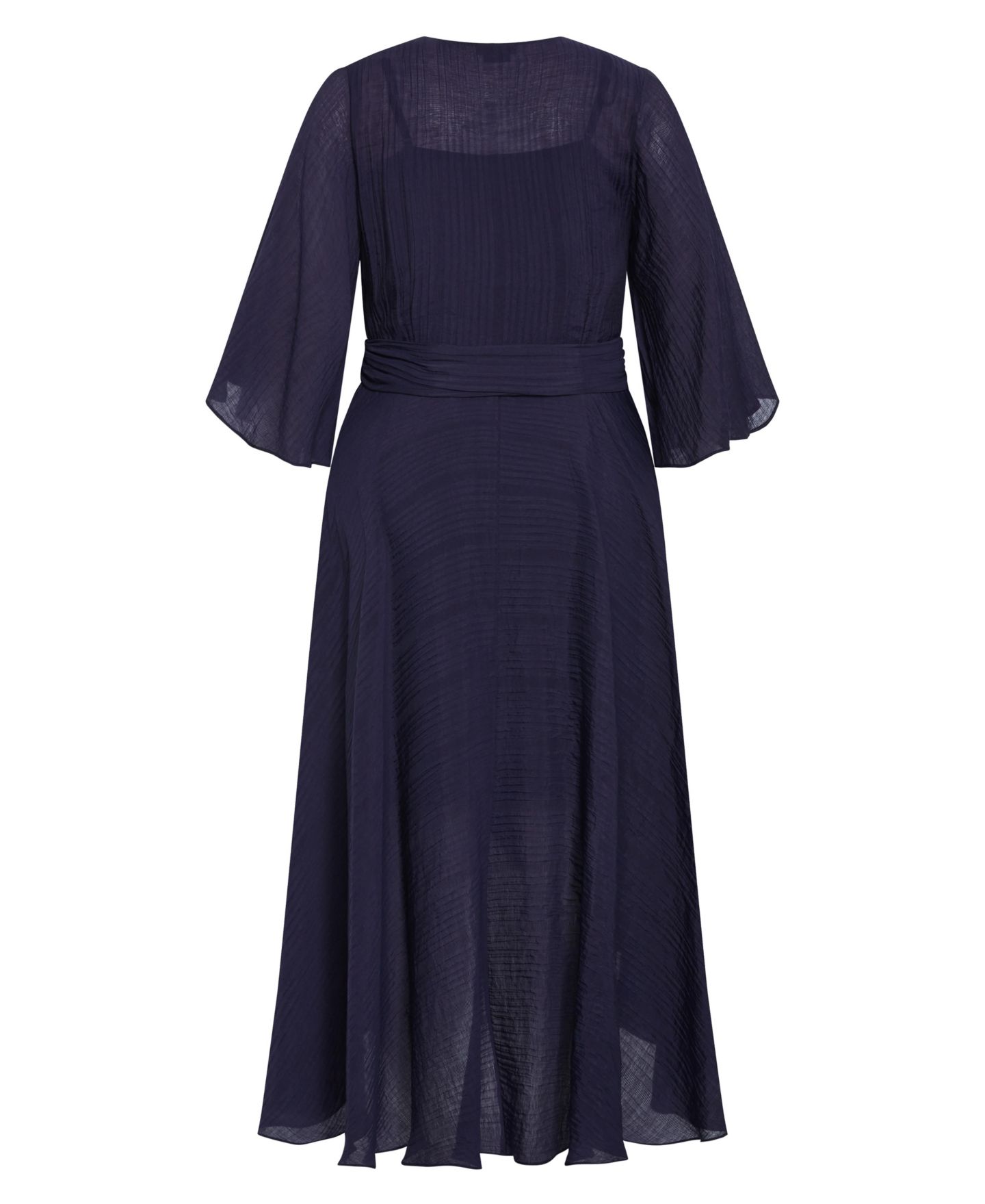 Женское платье CITY CHIC Kira Ruffle Wrap Maxi, цвет: Тёмно-синий — фото 4