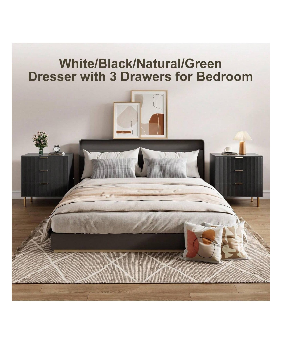 gaomon 3-Drawer Wood Dresser Chest