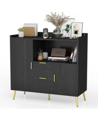 40" Buffet Sideboard with Storage, Kitchen Storage Cabinet, Microwave Cabinet, Coffee Bar Cabinet with 2 Drawers and 2 Doors for Kitchen