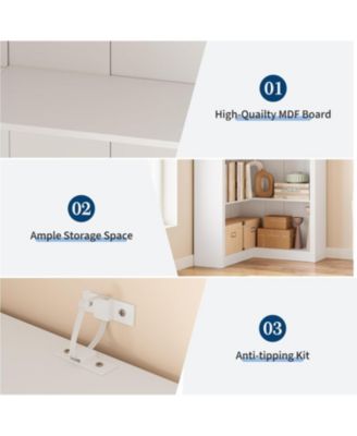 Corner Bookshelf, 71.8 in Corner Bookcase, L-Shaped Bookshelf Farmhouse Bookcase, 5 Tier Display Shelf Heavy Duty Bookcases