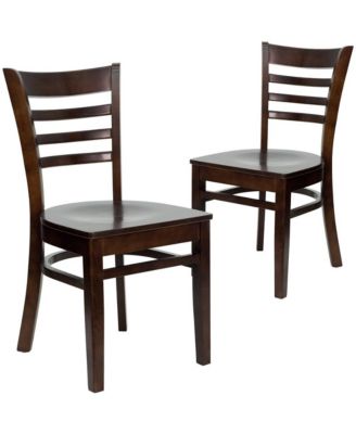 2 Pack Ladder Back Wooden Restaurant Chair