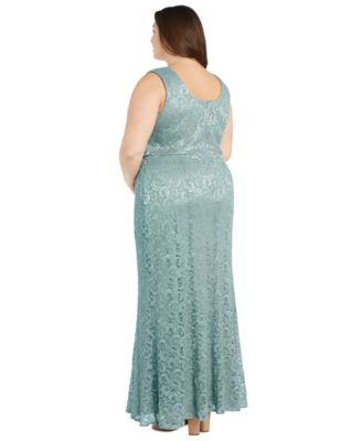 Plus Size Metallic Lace Jacket and Dress  