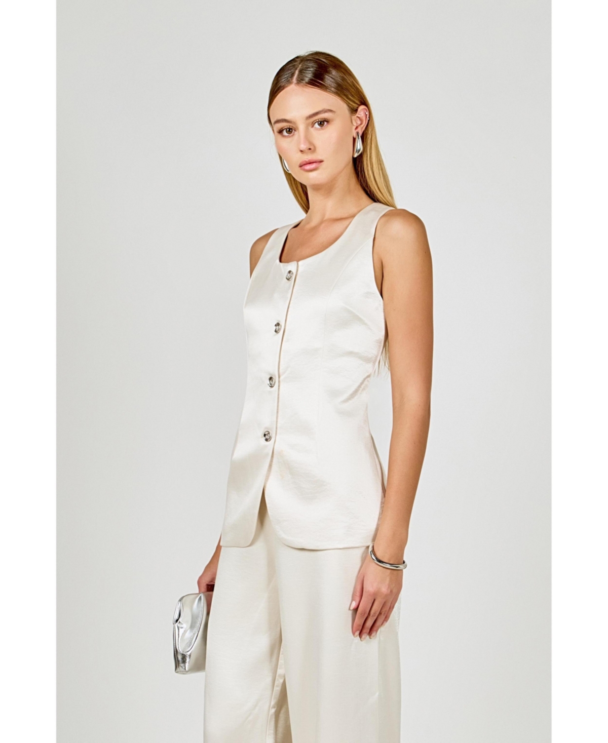 endless rose Women's Satin Velvet Scoop Neck Top