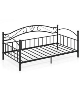 Modern Twin Metal Daybed Frame with Headboard Support - 41