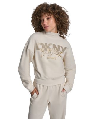 Women's Graffiti New York Logo Oversized Mock Neck Sweatshirt