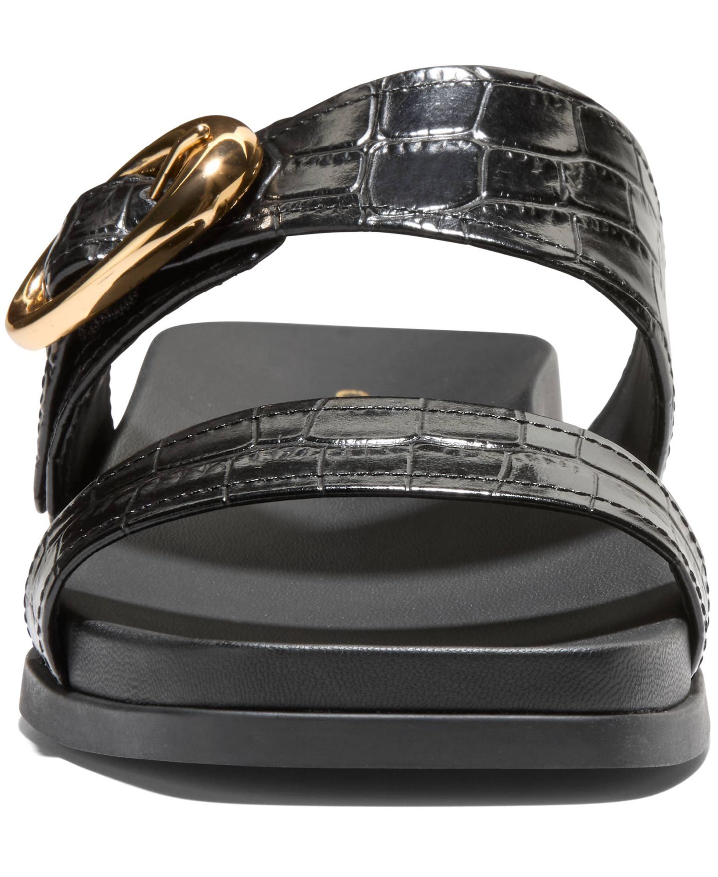 Женские сандалии Cole Haan Oaklynn Double Band Slip-On Footbed, цвет: Чёрный кожаный — фото 6