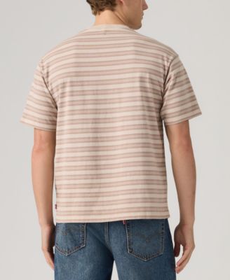 Men's Red Tab Vintage Short Sleeve Striped Crewneck T-Shirt