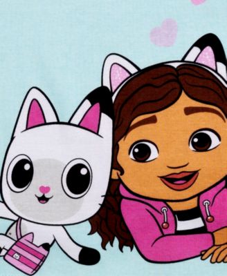 Girls' 4-8 Gabby's Dollhouse Print Tops, Shorts and Pants, 4-Piece Pajama Set