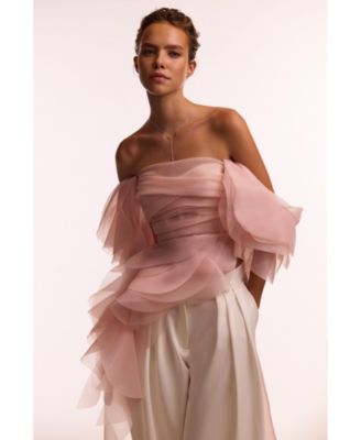 Womens Dreamy off-shoulder blouse with meringue flounces