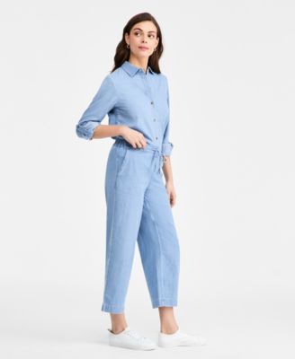 Women's Wide Leg Scallop Hem Pants