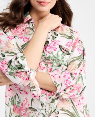 Women's Printed Satin Twill Tunic