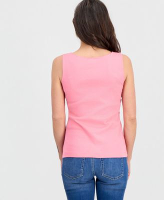 Petite Scalloped V-Neck Tank Top