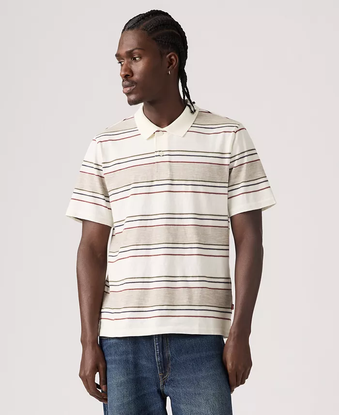 Men's Merritt Striped Collared Polo Shirt