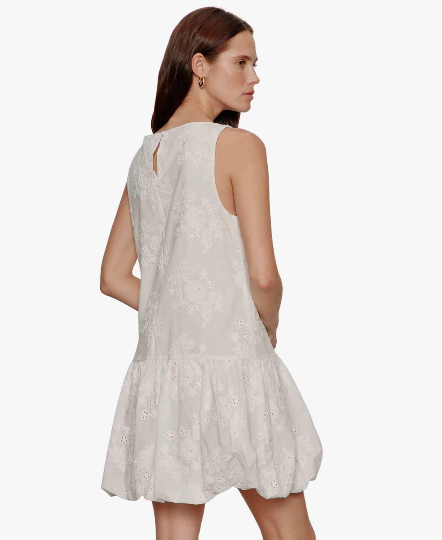 Женское платье Sanctuary Garden Eyelet Bubble Crew Neck Mini, цвет: Белый — фото 4