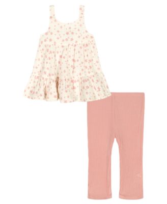 Girls' 4-6X Floral Gauze Tunic and Capri Leggings, 2-Piece Set