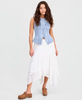 Petite Denim Flyaway Vest
