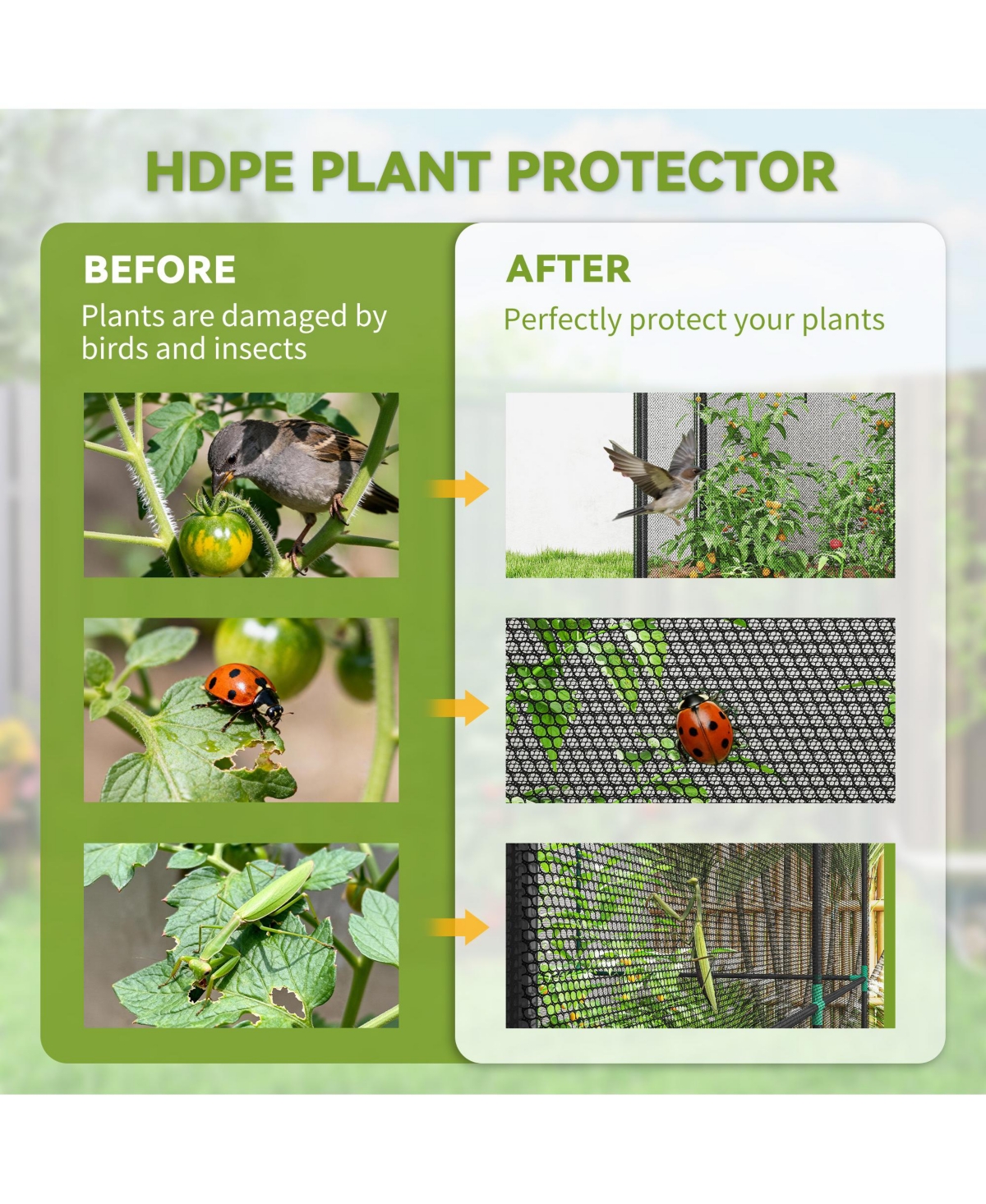 Outsunny Crop Cage, 6' x 3' 5' Large Plant Protection Tent,