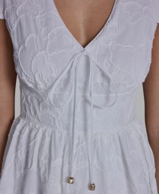 Women's Embroidered V-Neck Mini Dress