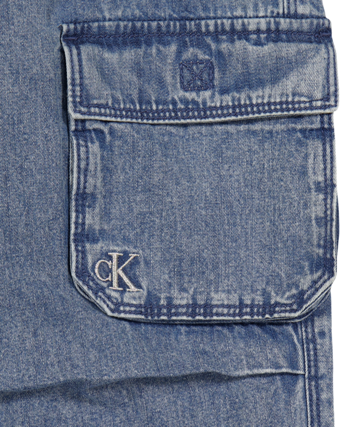 Calvin Klein Girls' 7-16 Denim Pull-On Cargo Pants