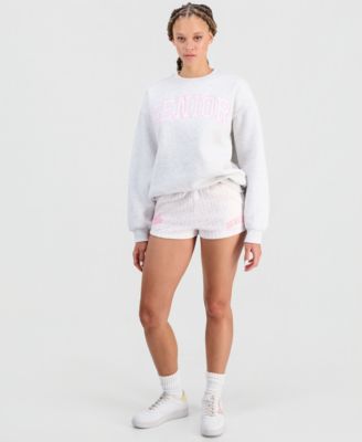 Juniors' Embroidered Crewneck Sweatshirt