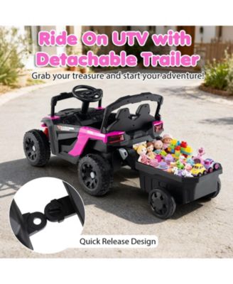 12V Battery Powered Ride On Tractor with Parent Remote Control-Black