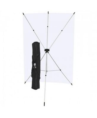 5 x 7' White X-Drop Backdrop Kit, with X-Drop Stand and Travel Case