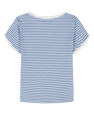 Girls' 7-16 Feeder Stripe Pointelle Rib Top