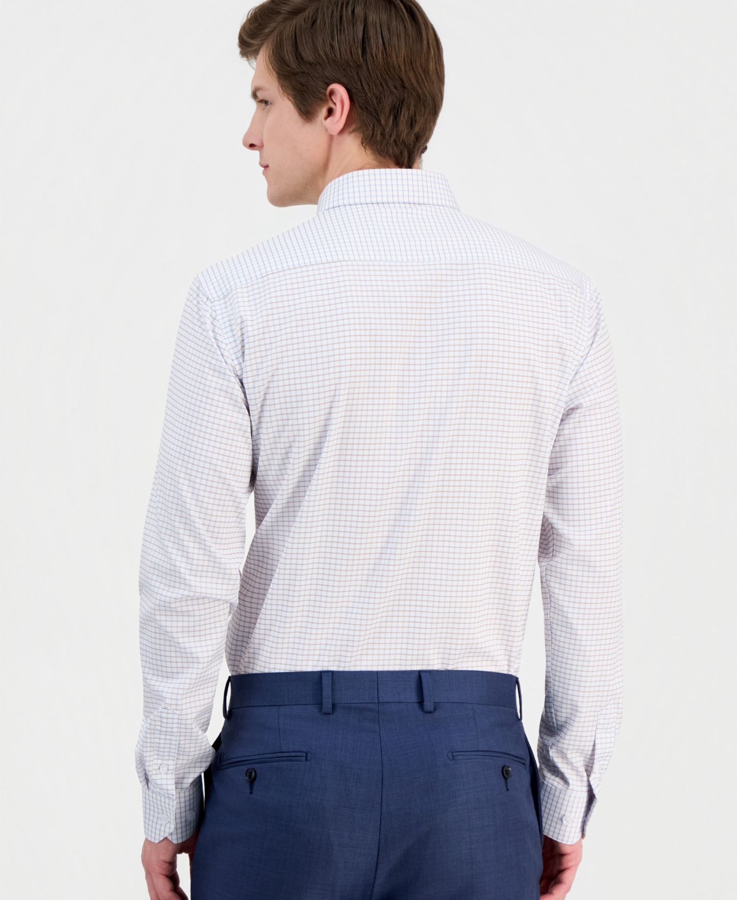 Мужская рубашка Dylan Park Slim-Fit Performance Four-Way Stretch Dress Shirt, цвет: Белый — фото 8